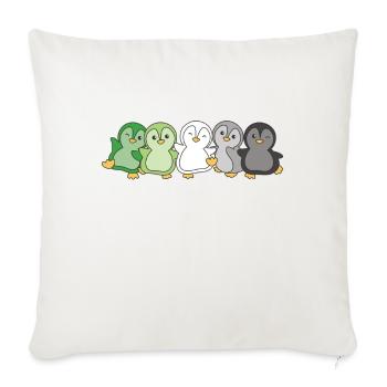 Aromantic Flag Pride LGBTQ süße Pinguin - Sofakissenbezug 45 x 45 cm - Naturweiß  - Vorne