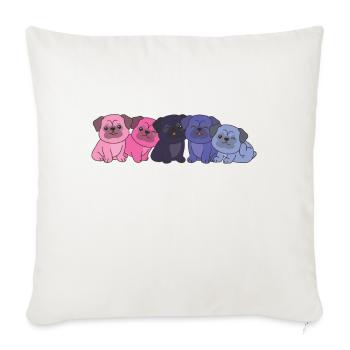 Omnisexual Flag Pug Pride LGBTQ cute dogs - Sofa pillowcase 17,3'' x 17,3'' (45 x 45 cm) - natural white - Front