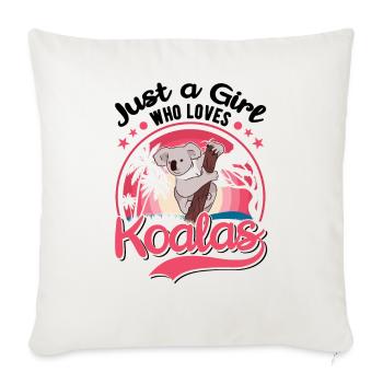 Koala Fille Koala Ours - Housse de coussin décorative 45 x 45 cm - blanc nature - Devant