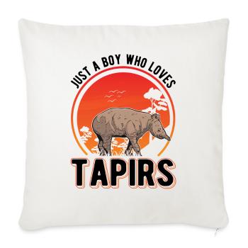 Just a Boy who loves Tapirs - Sofa pillowcase 17,3'' x 17,3'' (45 x 45 cm) - natural white - Front