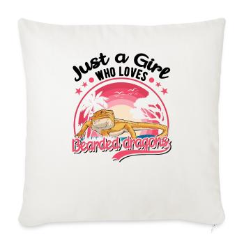 Dragon barbu Fille Dragon barbu - Housse de coussin décorative 45 x 45 cm - blanc nature - Devant