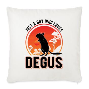 Just a Boy who loves Degus Degu Gift - Sofa pillowcase 17,3'' x 17,3'' (45 x 45 cm) - natural white - Front
