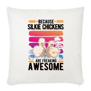 Silk Chicken Cadeau Silkie Chicken - Housse de coussin décorative 45 x 45 cm - blanc nature - Devant