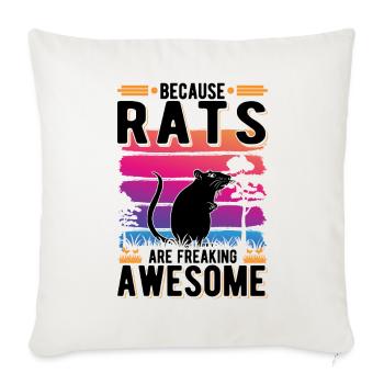 Parce que les rats sont vraiment géniaux Ratte - Housse de coussin décorative 45 x 45 cm - blanc nature - Devant