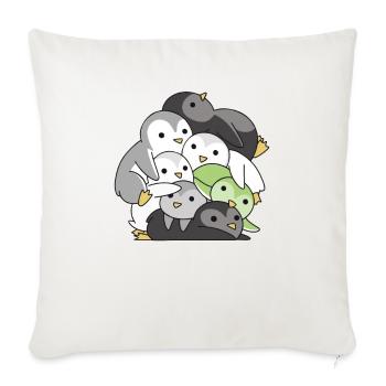 Agender Flag Pride LGBTQ cute penguin - Sofa pillowcase 17,3'' x 17,3'' (45 x 45 cm) - natural white - Front