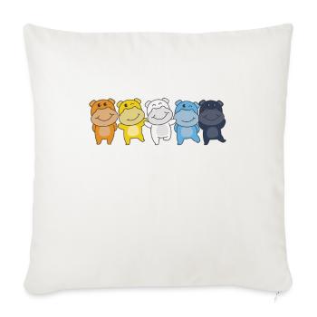 Aroace Flag Pride LGBTQ sweet Hippo - Sofa pillowcase 17,3'' x 17,3'' (45 x 45 cm) - natural white - Front