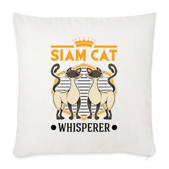 Siamese Cat Whisperer Siam Cat Whisperer - Sofa pillowcase 17,3'' x 17,3'' (45 x 45 cm) - natural white - Front