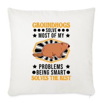 Marmot Gift Groundhog Day Marmot - Sofa pillowcase 17,3'' x 17,3'' (45 x 45 cm) - natural white - Front