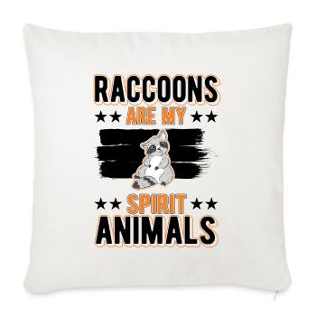 Waschbär Spirit Animal Raccoon - Sofa pillowcase 17,3'' x 17,3'' (45 x 45 cm) - natural white - Front