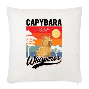 Capybara Flüsterer Capybara Whisperer - Sofa pillowcase 17,3'' x 17,3'' (45 x 45 cm) - natural white - Front