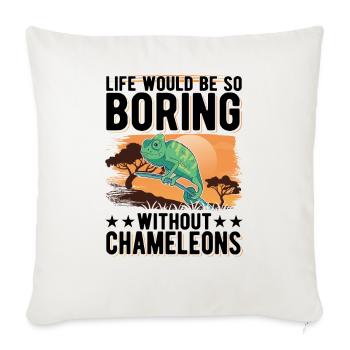 Chameleon Cadeau Caméléon - Housse de coussin décorative 45 x 45 cm - blanc nature - Devant