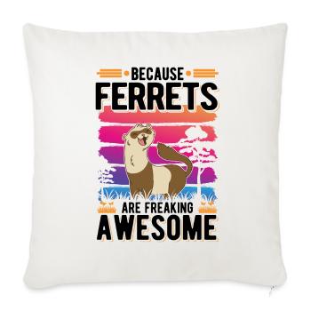 Parce que les furets flippent génial Frettchen - Housse de coussin décorative 45 x 45 cm - blanc nature - Devant