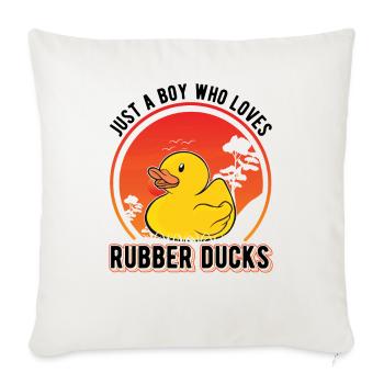 Canard en caoutchouc Jeune Canard grinçant Canard de bain - Housse de coussin décorative 45 x 45 cm - blanc nature - Devant