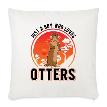 Loutre Jeune Loutre de mer - Housse de coussin décorative 45 x 45 cm - blanc nature - Devant