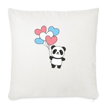 Transgender Flag Balloon Hearts Pride LGBTQ Panda - Sofa pillowcase 17,3'' x 17,3'' (45 x 45 cm) - natural white - Front
