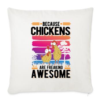 Chicken Farmer Chicken Coop - Sofa pillowcase 17,3'' x 17,3'' (45 x 45 cm) - natural white - Front
