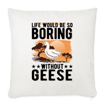 Geese Gift Goose Breeder Goose - Sofa pillowcase 17,3'' x 17,3'' (45 x 45 cm) - natural white - Front