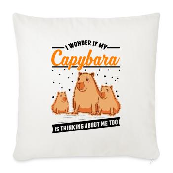 Capybara Gift Capybara Capibara - Sofa pillowcase 17,3'' x 17,3'' (45 x 45 cm) - natural white - Front