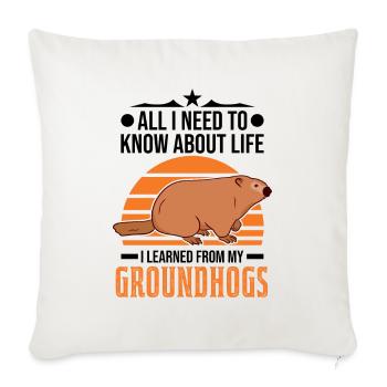 Murmeltier Groundhog Day Marmot Woodchuck - Sofa pillowcase 17,3'' x 17,3'' (45 x 45 cm) - natural white - Front