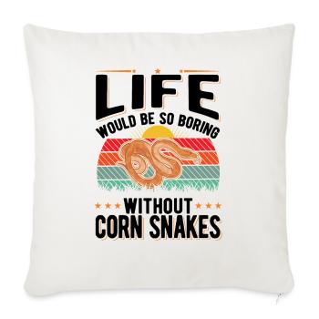 Corn Snake Cadeau Corn Snake - Housse de coussin décorative 45 x 45 cm - blanc nature - Devant