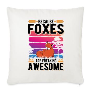 Parce que les renards sont des Fuchs géniaux - Housse de coussin décorative 45 x 45 cm - blanc nature - Devant