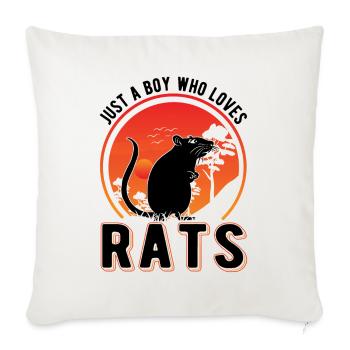Rat Jeune Rat Domestique Rat Cadeau - Housse de coussin décorative 45 x 45 cm - blanc nature - Devant