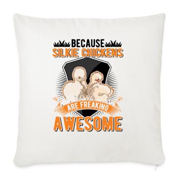 Silk Chicken Cadeau Silkie Chicken - Housse de coussin décorative 45 x 45 cm - blanc nature - Devant