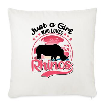 Nashorn Mädchen Rhino Girl - Housse de coussin décorative 45 x 45 cm - blanc nature - Devant