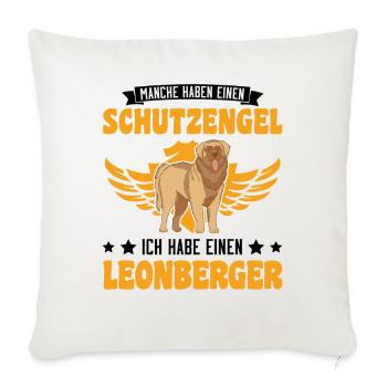 Leonberger Schutzengel - Sofakissenbezug 45 x 45 cm - Naturweiß  - Vorne