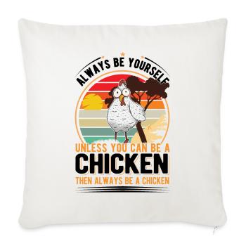 Chicken Gift Farmer Chicken Coop - Sofa pillowcase 17,3'' x 17,3'' (45 x 45 cm) - natural white - Front