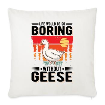 Geese Gift Goose Breeder Goose - Sofa pillowcase 17,3'' x 17,3'' (45 x 45 cm) - natural white - Front