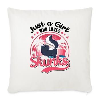 Skunk Girl Skunk - Housse de coussin décorative 45 x 45 cm - blanc nature - Devant