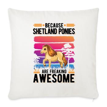 Parce que les poneys Shetland sont impressionnants - Housse de coussin décorative 45 x 45 cm - blanc nature - Devant