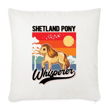 Shetland Pony Whisperer Shetland-Poney Shetty - Housse de coussin décorative 45 x 45 cm - blanc nature - Devant