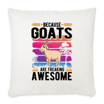 Parce que les chèvres sont des chèvres géniales - Housse de coussin décorative 45 x 45 cm - blanc nature - Devant