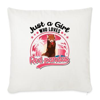 Panda Rouge Fille Panda Rouge - Housse de coussin décorative 45 x 45 cm - blanc nature - Devant