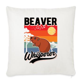 Biber Flüsterer Castor Chuchoteur - Housse de coussin décorative 45 x 45 cm - blanc nature - Devant