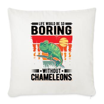 Chameleon Cadeau Caméléon - Housse de coussin décorative 45 x 45 cm - blanc nature - Devant