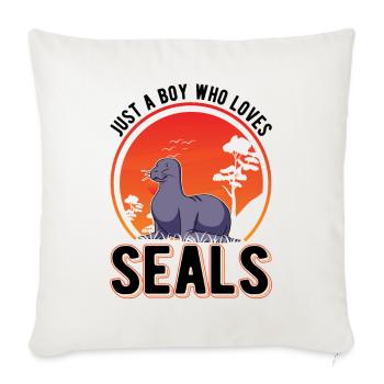 Seal Boy - Sofa pillowcase 17,3'' x 17,3'' (45 x 45 cm) - natural white - Front