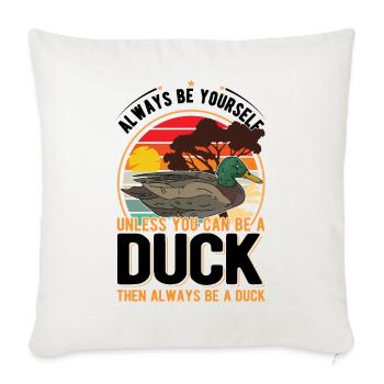 Duck Gift Duck Breeder - Sofa pillowcase 17,3'' x 17,3'' (45 x 45 cm) - natural white - Front