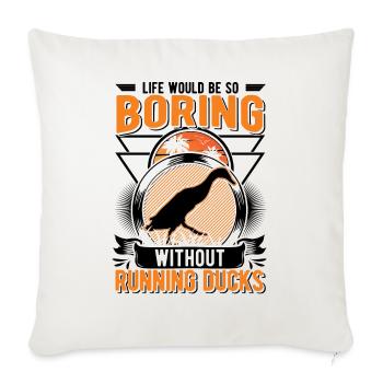 Running Gift Running Duck Bottle Duck - Sofa pillowcase 17,3'' x 17,3'' (45 x 45 cm) - natural white - Front