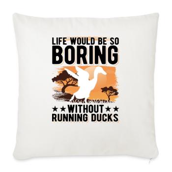 Running Gift Running Duck Bottle Duck - Sofa pillowcase 17,3'' x 17,3'' (45 x 45 cm) - natural white - Front