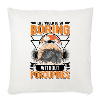 Porc-épic Cadeau Porc-épic - Housse de coussin décorative 45 x 45 cm - blanc nature - Devant