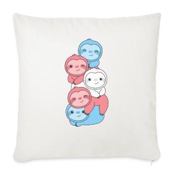Transgenre Flag Pride LGBTQ Mignon Paresseux Bunch - Housse de coussin décorative 45 x 45 cm - blanc nature - Devant
