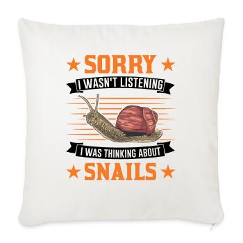 Cadeau d’escargot Vignoble Escargot - Housse de coussin décorative 45 x 45 cm - blanc nature - Devant