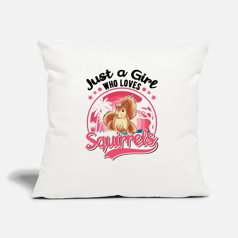 Eichhörnchen Mädchen Squirrel Grauhörnchen Sofakissenbezug 45 x 45 cm