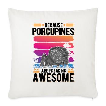 Porc-épic Cadeau Porc-épic - Housse de coussin décorative 45 x 45 cm - blanc nature - Devant