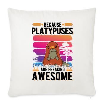 Platypus Gift Platypus - Sofa pillowcase 17,3'' x 17,3'' (45 x 45 cm) - natural white - Front
