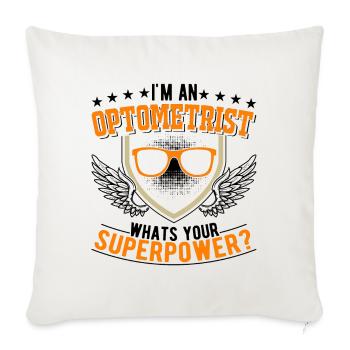 Opticien Superpuissance Opticien - Housse de coussin décorative 45 x 45 cm - blanc nature - Devant