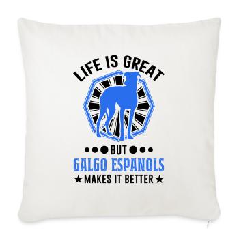Galgo Espanol Gift Spanish Greyhound - Sofa pillowcase 17,3'' x 17,3'' (45 x 45 cm) - natural white - Front